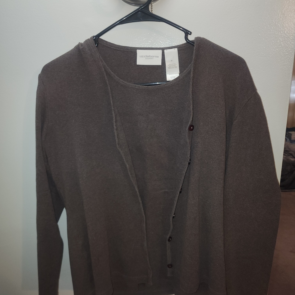 Liz Claiborne Brown Cardigan Sweater